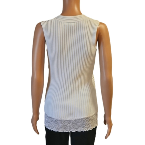 𝅺Studio 1940 white tank lacy shirt (code-P116) - Picture 2 of 2